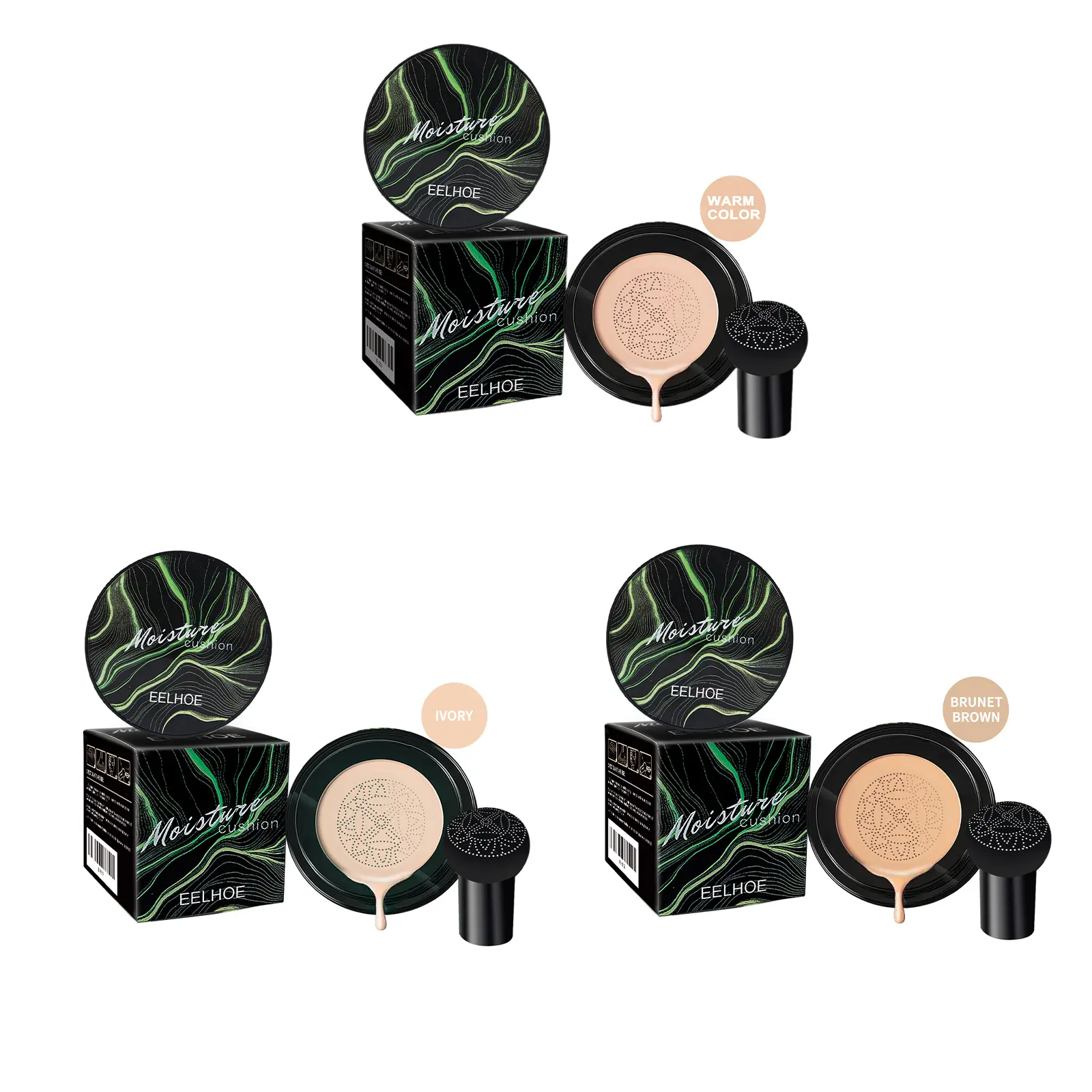Mushroom Head Air Cushion BB Cream - Makeup with Brightening Concealer, Foundation for Natural Coverage and Flawless Nude Finish