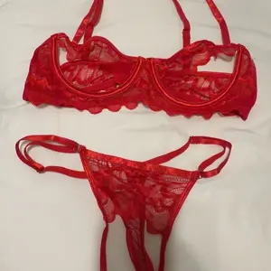 Women's Floral Lace Sexy Lingerie Set, Sexy Cut Out Underwire Bra & Open Crotch Design Thong Two-Piece Set, Lingerie Set for Women