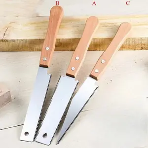 12 Inch Small Hand Saw Flush Cut Woodworking Tool with Straight Wooden Handle Single Edge Pull Saw