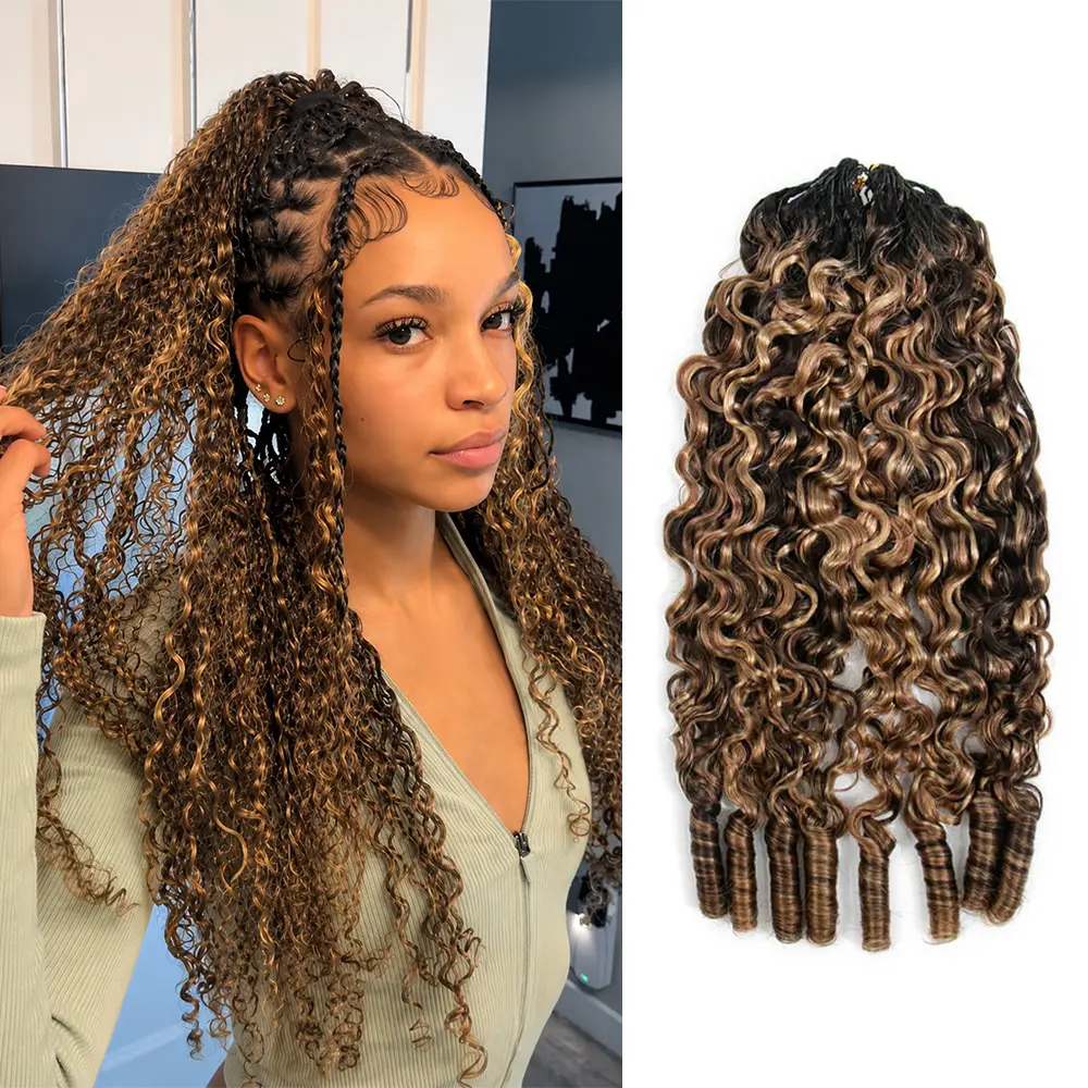 EayonHair Crochet Human Hair for Miracle Knots Human Hair Feather Crocher Hair Human Hair for Miracle Knots Boho Braids Burmese Curly Pre-Separated 60g/pack, 4 to 5 packs Recommended, #D4/30, T1B/4/27/30,, #4 Color #backtoschool #backtoschoolshopping