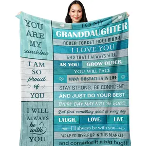 Granddaughter Gifts from Grandma/Grandpa,Gifts for Granddaughter,Graduation Gifts for Granddaughter,Granddaughter Gifts for Christmas Birthday Graduation Wedding Valentine Christmas Blanket 60x50in