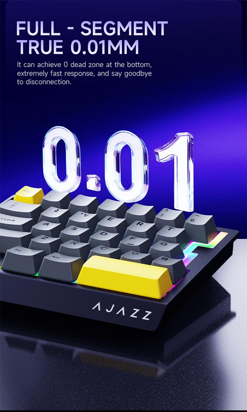 AJAZZ AK029 Single-Handed Wired Magnetic Gaming Keyboard 8K Hz, RGB, 0.01mm RT Precision，29 Keys, For FPS Gaming Colorful RGB  Backlight Web Driver Support Gaming Keyboard