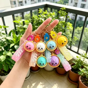 6 Pcs Kawaii Dumpling Keychain with Steamer, Mini Bun Bag Charms for Kids, Bulk Classroom Prizes, Birthday Party Favors & Gift for Her/Him