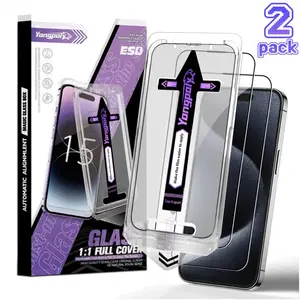 YongPoly 2-Pack privacy screen protector Screen Protector for iPhone Clear, Scratch-Resistant, Ultra-Smooth Touch, Privacy Protection, Circular Polarized Eye Protection, Easy Installation