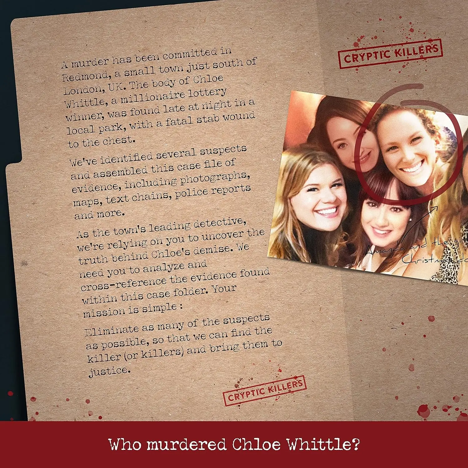 Murder Game, card game, Card Games For Teens, Cryptic Killers Unsolved murder mystery game - Cold Case Files Investigation Detective clues/evidence - For individuals, date nights & party groups - Murder millionaire