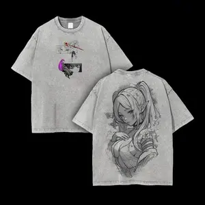 Soul Eater Black Star Washed Graphic T-Shirt | Unisex Vintage Anime Tee Double-Sided Japanese Manga Merch Retro Streetwear Casual Cotton Crew Neck Summer Top