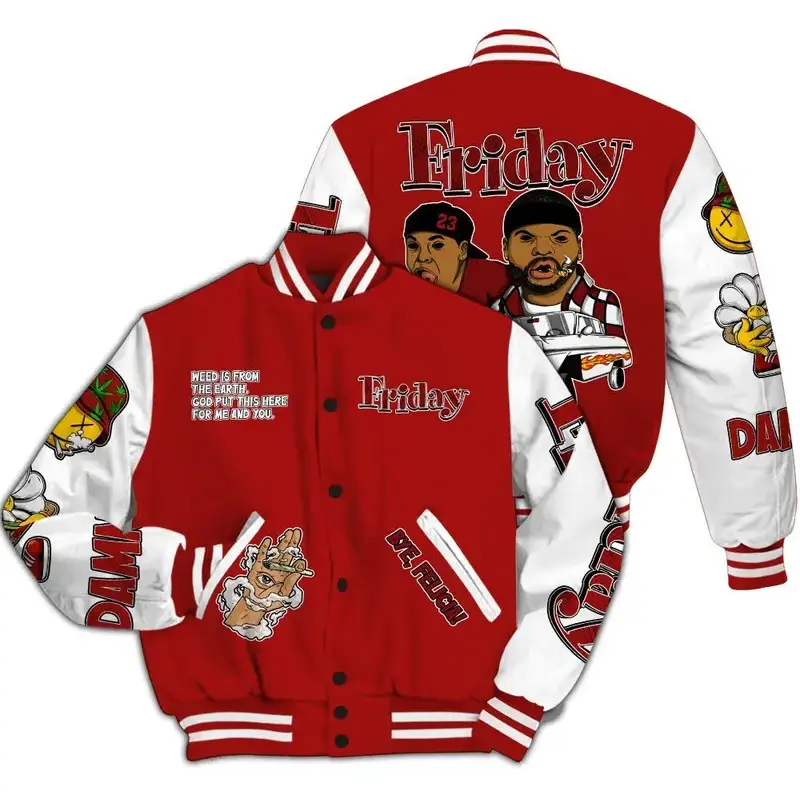 Friday Sneaker Stress Style Retro Easter 5s Varsity Jacket Unisex Outfit, Unisex Varsity Jacket, Baseball Football Inspired Coat, Streetwear Fashion