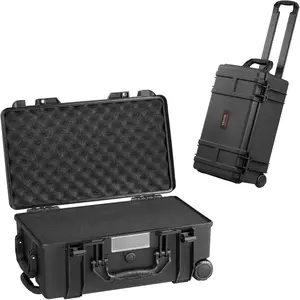 VEVOR Weatherproof Hard Case, Heavy Duty Protective Dry Box with Pre-cut Foam, Retractable Pull Handles for Travel, Hunting, Military, Tactical, IP67 Waterproof Case for Cameras(14.96x11.81x5.51)VEVOR Super Brand Day