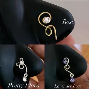 SIMPLE BEAUTIES 3pc set NoseCuff Non-Piercing Nose Jewelry in Gold & Silver Tarnish-Resistant Copper Wire Nose Bridge Accessory for Stylish Wear