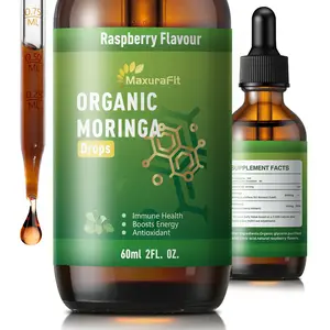 Moringa Leaf Drops with Vitamin C, Moringa Oleifera Extract Liquid Drops for Immunity Support,Antioxidant,Overall Health & Energy,Vegan Herbal Supplement 4 fl oz