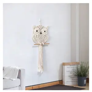 Creative New Owl Hand-Woven Tapestry Wall Decor, Bohemian Nordic Style Home Decoration, Unique Artistic Hanging Blanket