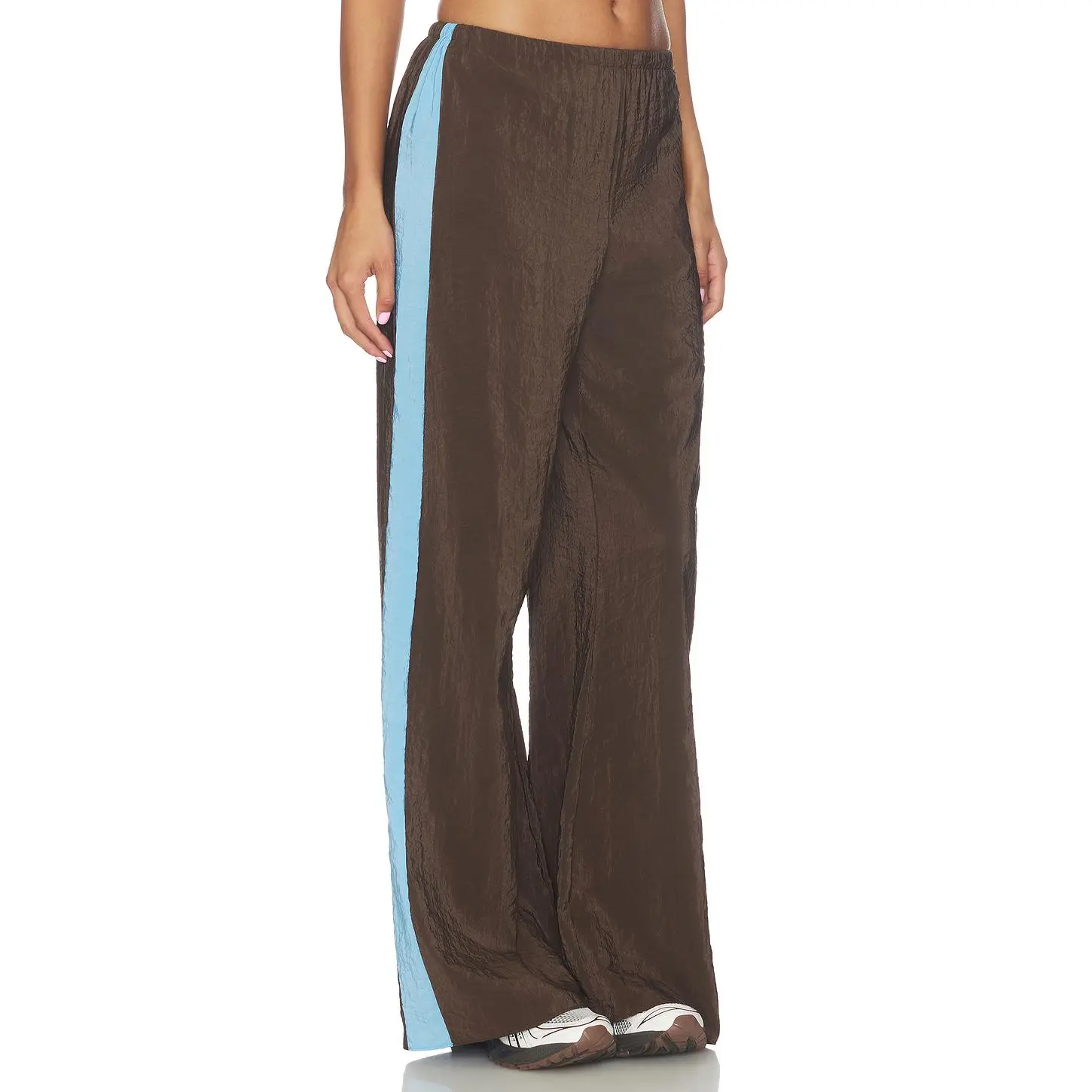 La Ligne Side Stripe Pant in Chocolate & Cerulean