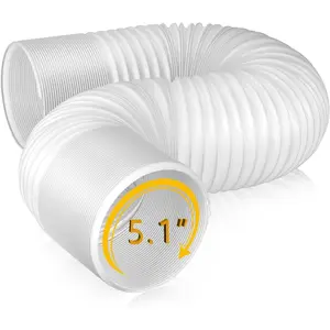 Universal Air Conditioner Exhaust Vent Hose - 5.1 inch Diameter, 80" Length, Clockwise Thread AC Hose Replacement for Honeywell, Whynter, Frigidaire, , Delonghi Toshiba, Delonghi, JHS