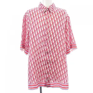 Pre-owned Dior Silk Small Leather Goods Oblique Organic Twill Short Sleeve Shirt
