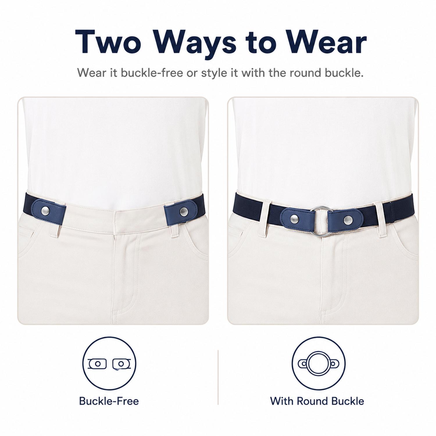 No Buckle Elastic Belt for Men & Women, Adjustable Invisible Stretch Belt with No Bulge for Jeans & Casual Outfits No Buckle Elastic Belt for Men & Women, Adjustable Invisible Stretch Belt with No Bulge for Jeans & Casual Outfits