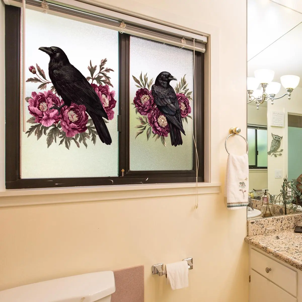 Bird Pattern Window Sticker, Double Sided Window Decal, Decorative Sticker for Home Bathroom, Home Decor, Ornaments
