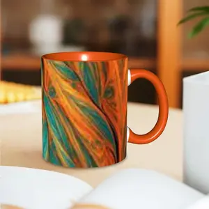 Orange and Teal Abstract Coffee Mug 11 oz. Free Shipping