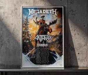 Megadeth Canada 2026 Tour Poster - Thrash Metal Wall Art featuring Anthrax & Exodus