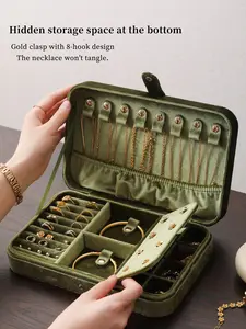 High-End Velvet Jewelry Box, Earring Box, Portable Large Capacity Storage, Multi-Layer Dustproof Organizer, Perfect Gift for Birthdays & Valentine's Day