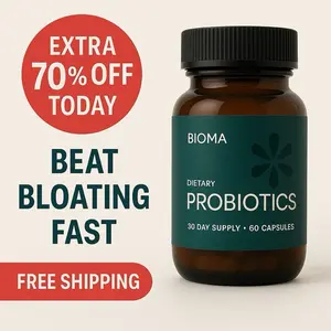 Bioma Probiotics Dietary Supplement 60 Capsules - 30-Day Supply for Gut Health & Digestion Support - Healthcare, Fitness Edible Vitamin