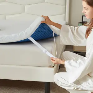 3 Inch Gel Memory  Mattress Topper , Egg Crate Mattress Topper, Cooling Pad, with Removable and Washable Cover,   ,