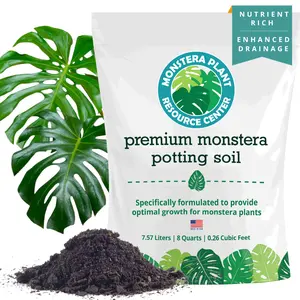 100% Organic Monstera Potting Soil Mix — Nutrient Rich, Well-Draining Living Soil Blend | 8 quarts