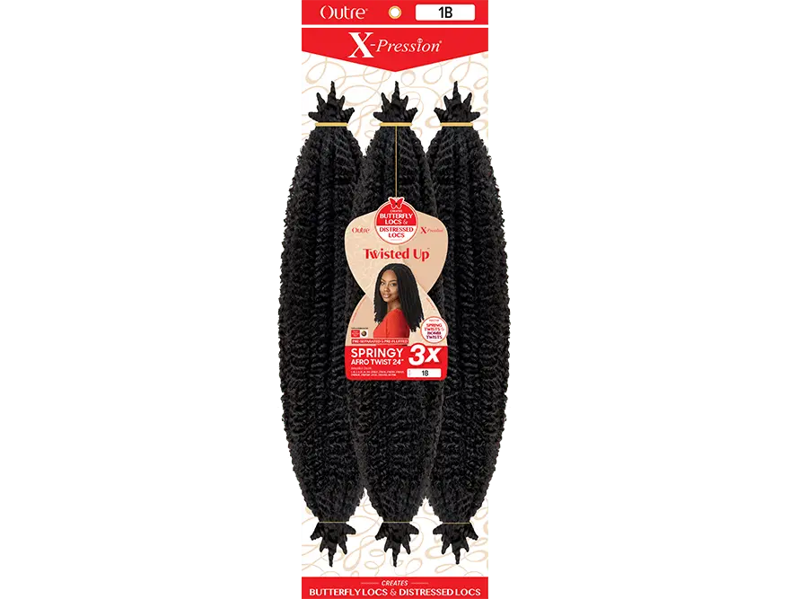 Outre X-Pression Twisted Up Crochet Hair - 3x Springy Afro Twist 24"