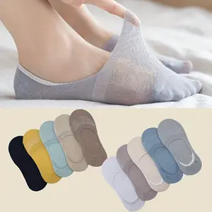 5 Pairs Womens Solid Boat Socks - Ultra-Comfortable, Sweat-Wicking, Low Cut & Invisible - Assorted Colors,All Seasons Womenswear Bridal