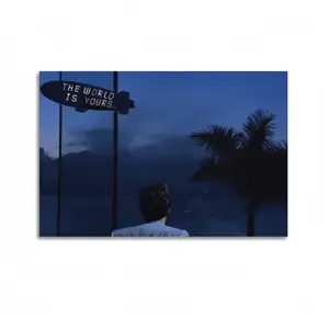 Scarface Tony Montana Canvas Wall Art Poster, The World Is Yours Motivational Movie Scene Hanging Painting, Black Framed & Unframed Canvas Print, Multi Sizes 8x12-24x36 Inch Success Decor for Office Home Bedroom