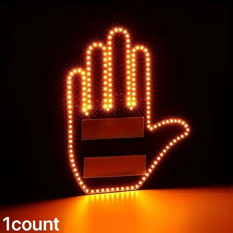 New LED Quick Emotion Lighting Gesture Lamp, Car Finger Light for Window, Anti-Tailgate Light, Halloween/christmas/gift, Led Lights