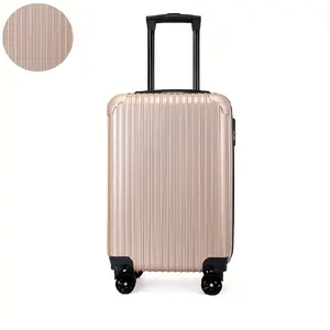 2024 20-Inch Lightweight Hard Shell Striped Carry-On Luggage - Telescoping Handle, Quiet In-Line Skate Wheels, Combination Lock, Durable ABS+PC Shell, Aluminum Alloy Pull Handle - Perfect for Stress-Free Travel