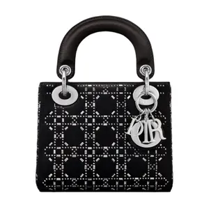 Pre-owned Dior Lady Dior Mini Statin&Studded Crossbody Bags BJ1101805011 Shoulder Bag