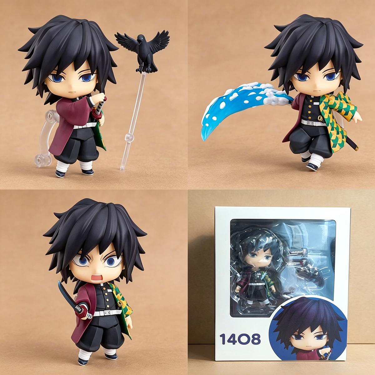 Demon Slayer Q Version Figures | Muichiro Mitsuri Nezuko Tanjiro Zenitsu Inosuke Rengoku Giyuu Shinobu Sanemi Genya Tengen Akaza | Collectible Anime Action Chibi Figure Toy with Movable Joints & Changeable Face