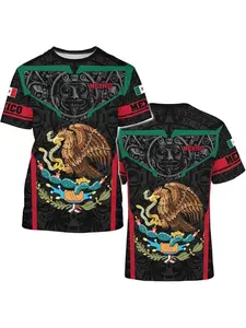 Men's Soccer Training Jersey, Mexico Football Shirt, Athletic Training Apparel, Round Neck Short Sleeve, Outdoor Activities, Casual Wear