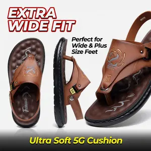Men’s upgraded comfortable sandals with a wide fit — lightweight, non-slip, with soft soles, suitable for wide feet and all-day walking. Breathable casual summer flat shoes. Wide head design, soft cushioned sole. A must-have for summer.