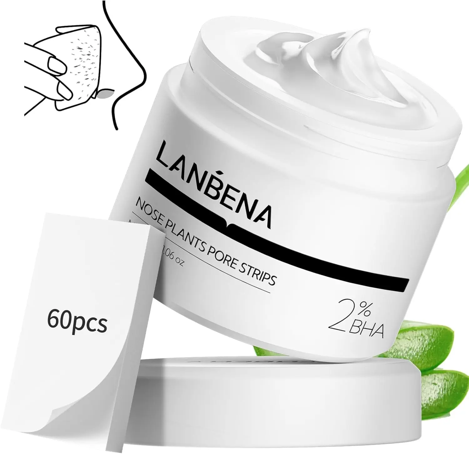 Lanbena Blackhead Whiteheads Remover Mask Facial Peeling Nose Strip Acne Deep Cleansing 30g All Skin Types Skincare Clear