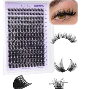 168 PCS Wispy Natural Volume Cluster Lashes, 10-18mm Mixed Length Individual Eyelash Extensions, Soft Thin Band DIY False Lashes, Fluffy Natural Lash Clusters for Beginners Daily Makeup