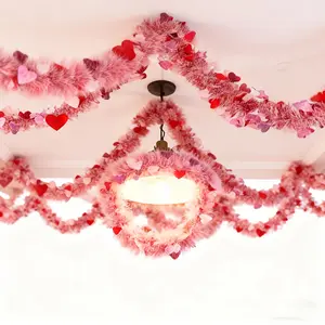 19.68 feet = 3 pieces of extra-long heart-shaped glitter garlands, durable and flexible for wrapping, perfect for Christmas trees, parties, and home decor, ideal for Valentine's Day, weddings, and anniversaries.Available in red, pink, and white.Suitable