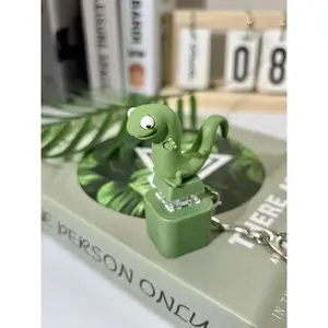 Lizard Button Keychain with Rechargeable LED Light &Realistic Croak-Color-Changing Fun Toy for Kids & Adults Christmas Gift