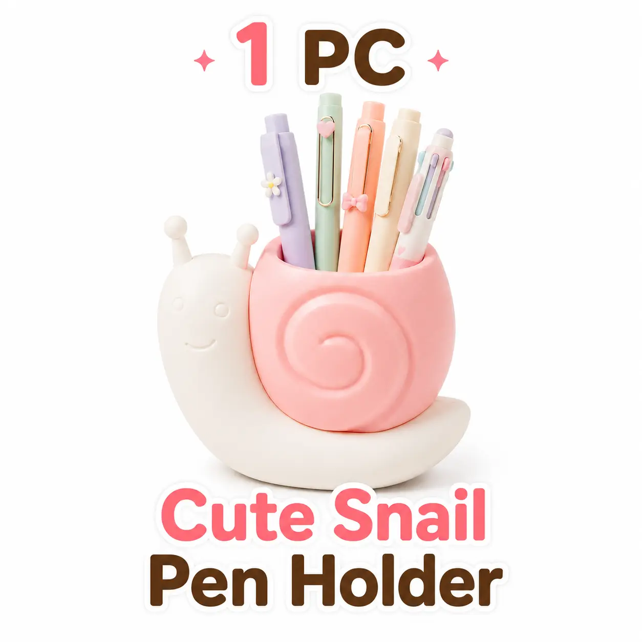 Cute Aesthetic Snail Cartoon Desk Organiser Pen Holder - Multifunctional Cosmetic Storage Cup for Kids' Workspace, Budget-Friendly Desk Decor, Versatile Gift