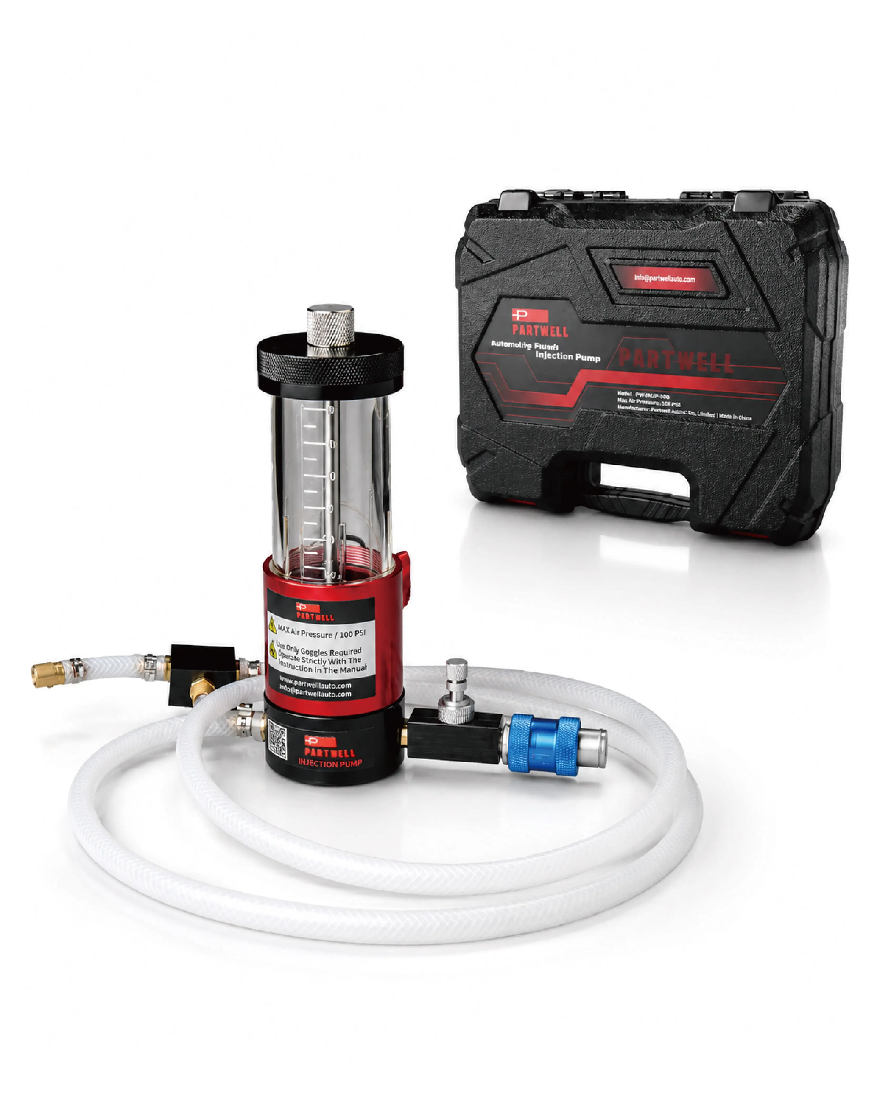 Sturdy Tire Balancing Beads Injection Pump Applicator Installation Kit - Reg & Exhaust Valves, Large Bore Hose, Adjustable Flow Switch for Quick Fill, Fits Multi-Vehicle Wheels (Car, SUV, RV)