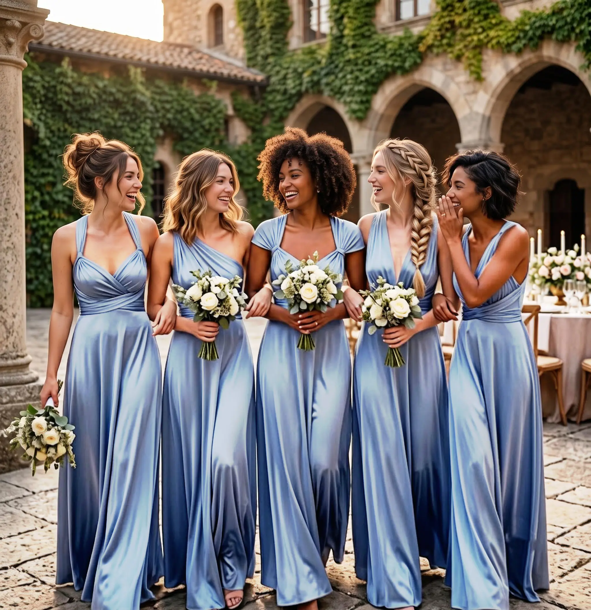 Dusty Blue Infinity Maxi Dress – Convertible Multiway Gown for Bridesmaids & Evening Wear