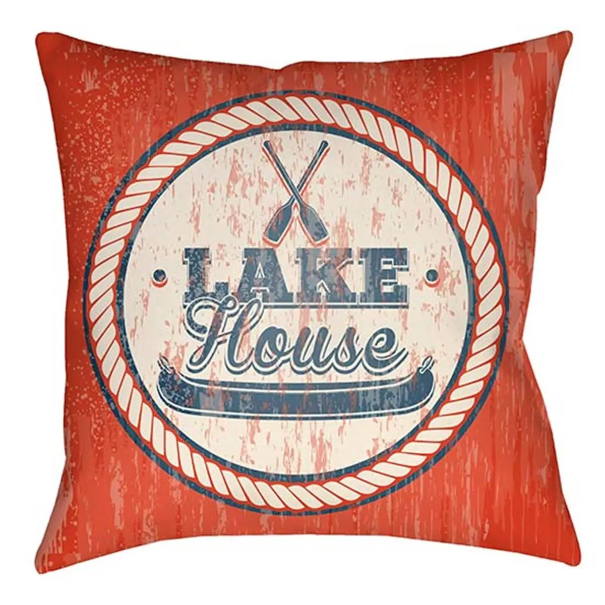 Artistic Weavers LTCH1525-1616 Litchfield Square Pillow, Navy Blue & Poppy Red - 16 x 16 in.