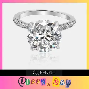 【838】QUEENSDAY Stellar Brilliance Solitaire Synthetic Moissanite Ring – Elegant Wedding, Engagement, and Anniversary Gift for Women. Classic and Fashionable Design, Perfect for Special Occasions and Daily Wear. Christmas gift