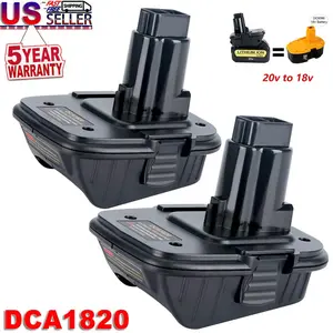 2PACK 18V to 20V Battery Adapter Replacement for DCA1820, Compatible with Dewalt 20V Max Lithium Battery DCB200 DCB206 to 18V XRP NiCad NiMh Batteries DC9096 Tools