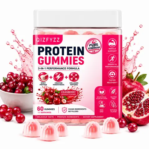3-in-1 Creatine Gummies - Clean Ingredients, Whey Protein, Collagen Peptides, 0 Sugar, Berry Flavor, Muscle Support, Energy & Recovery Aid, Prop 65 Safe Fitness Supplement for Men & Women