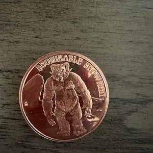 1 oz 999 Fine copper abominable snowman mythical creature Round coin