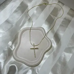 Minimalist,Cross Pendant Chain 14k Gold Plated High Quality  Necklace