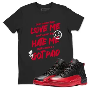 Unisex T-shirt to match Jordan 12 Flu game Sneaker - I Got Paid. 100% Cotton for Casual Wear. Comfortable Summer Unisex T-Shirt to match Jordan Sneaker. Streetwear Style. urban outfitters