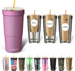 30 oz Stainless Steel Vacuum Insulated Tumbler | To Go Coffee Cup – Iced Coffee Cups, Iced Coffee Sleeve, Travel Mug, Thermal Cup for Hot & Cold Drinks, Dunkin Cup (Aurora)